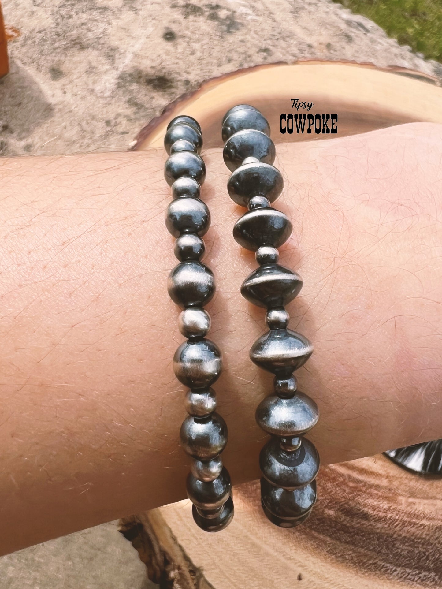 4&6mm Alternating "Navajo Pearl" Bracelet